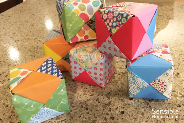 Paper Cube Building The Sensible Homeschool - Why Homeschooling Works – A 2nd Grade Example